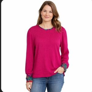 Anthony Sicari Vintage Fuchsia Long Sleeve Retro Boutique Blouse Size 8